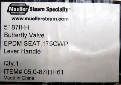 NEW MUELLER 05.0-87IHH61 BUTTERFLY VALVE 5" 87IHH 05087IHH61