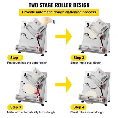 Dough sheeter -  Pizza Dough Roller Sheeter, Max 12" Automatic Commercial Dough Roller