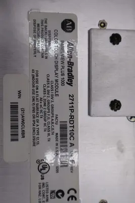 ALLEN BRADLEY 2711P-T10C6B1 SER A PANELVIEW PLUS 1000 COLOR DISPLAY STOCK 1893