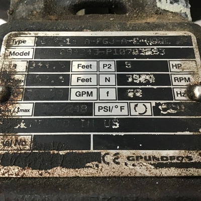 Grundfos A96084243-P10703553 Vertical Multi-Stage Centrifugal Pump 3520 RPM