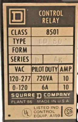NEW Square D 8501 G080