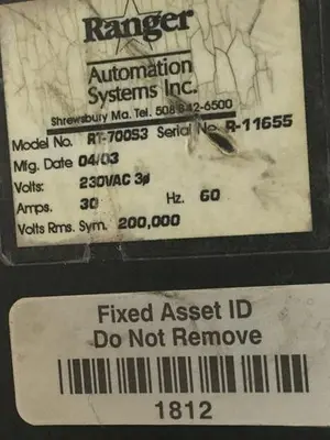 USED RANGER AUTOMATION SYSTEMS RT-700S3 WH