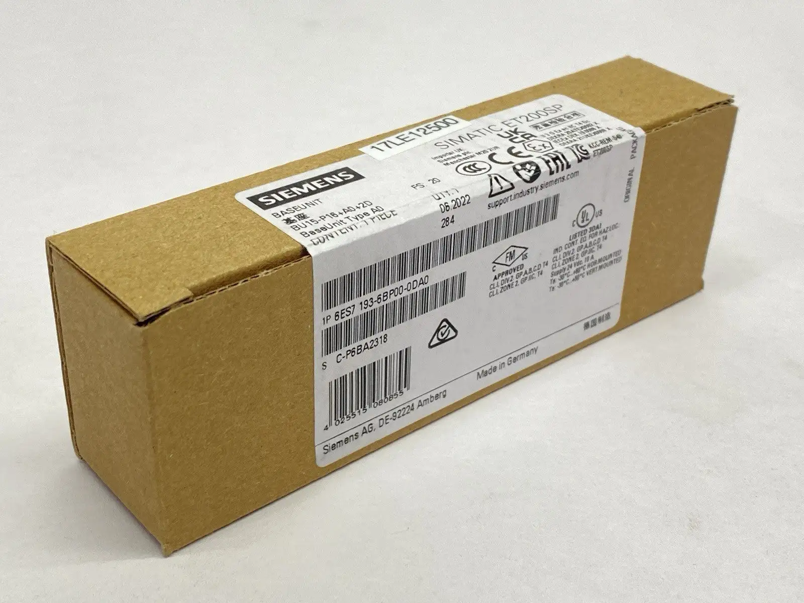 NEW SIEMENS SIMATIC ET200SP BASE UNIT BU15-P16+A0+2D