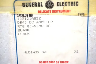 NEW GENERAL ELECTRIC 103121ABZZ DC AMMETER