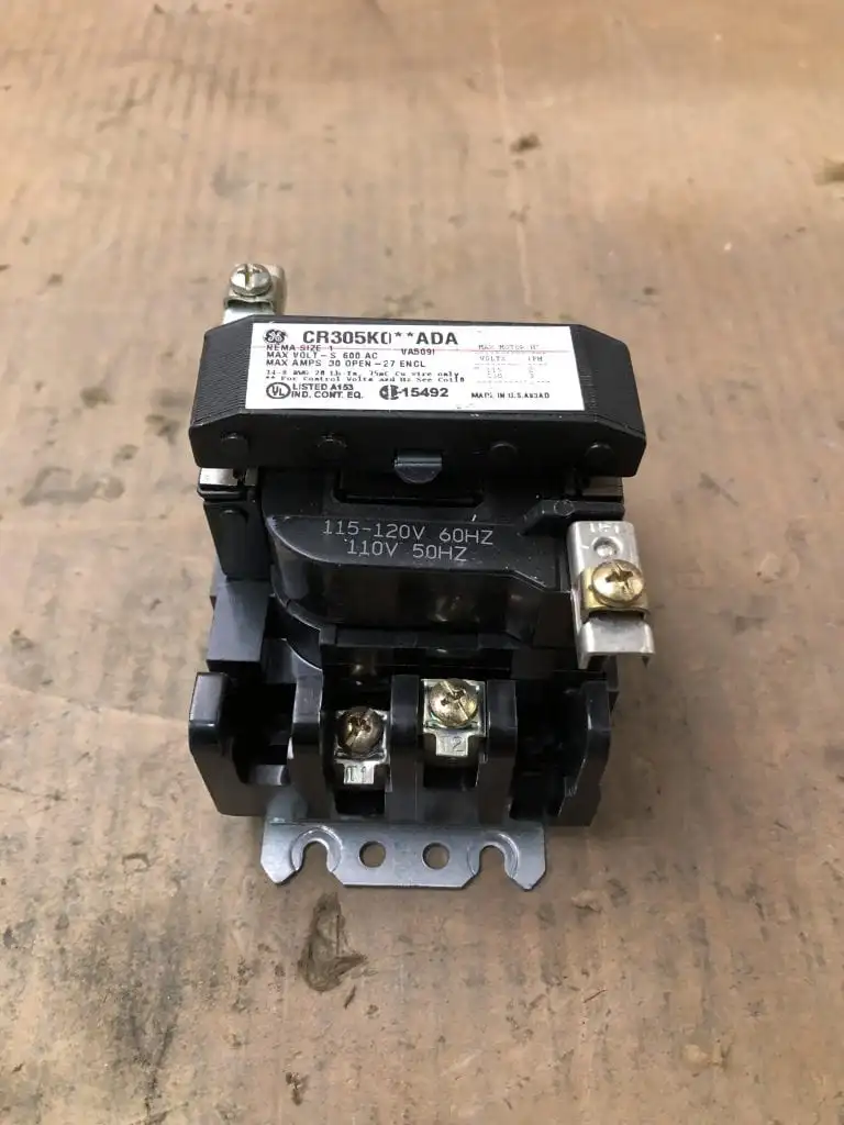 GE CR305KO**ADA Size 1 30A Contactor 600VAC 115-120V ; 110V 50/60Hz Coil