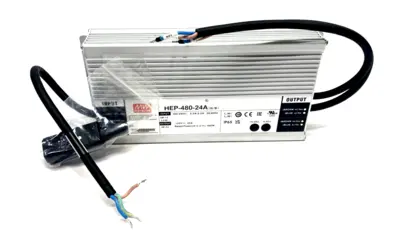 HEP-480-24A | Mean Well  Power Supply, Chassis Mount 100-240VAC 24V 20A 480W - New Other