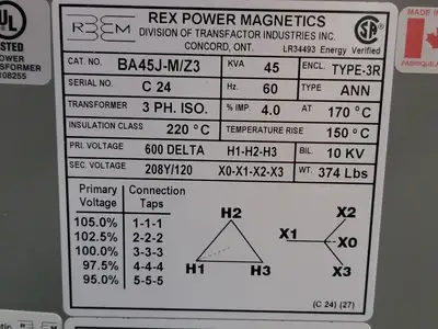 NEW REX POWER MAGNETICS BA45J-M/Z3
