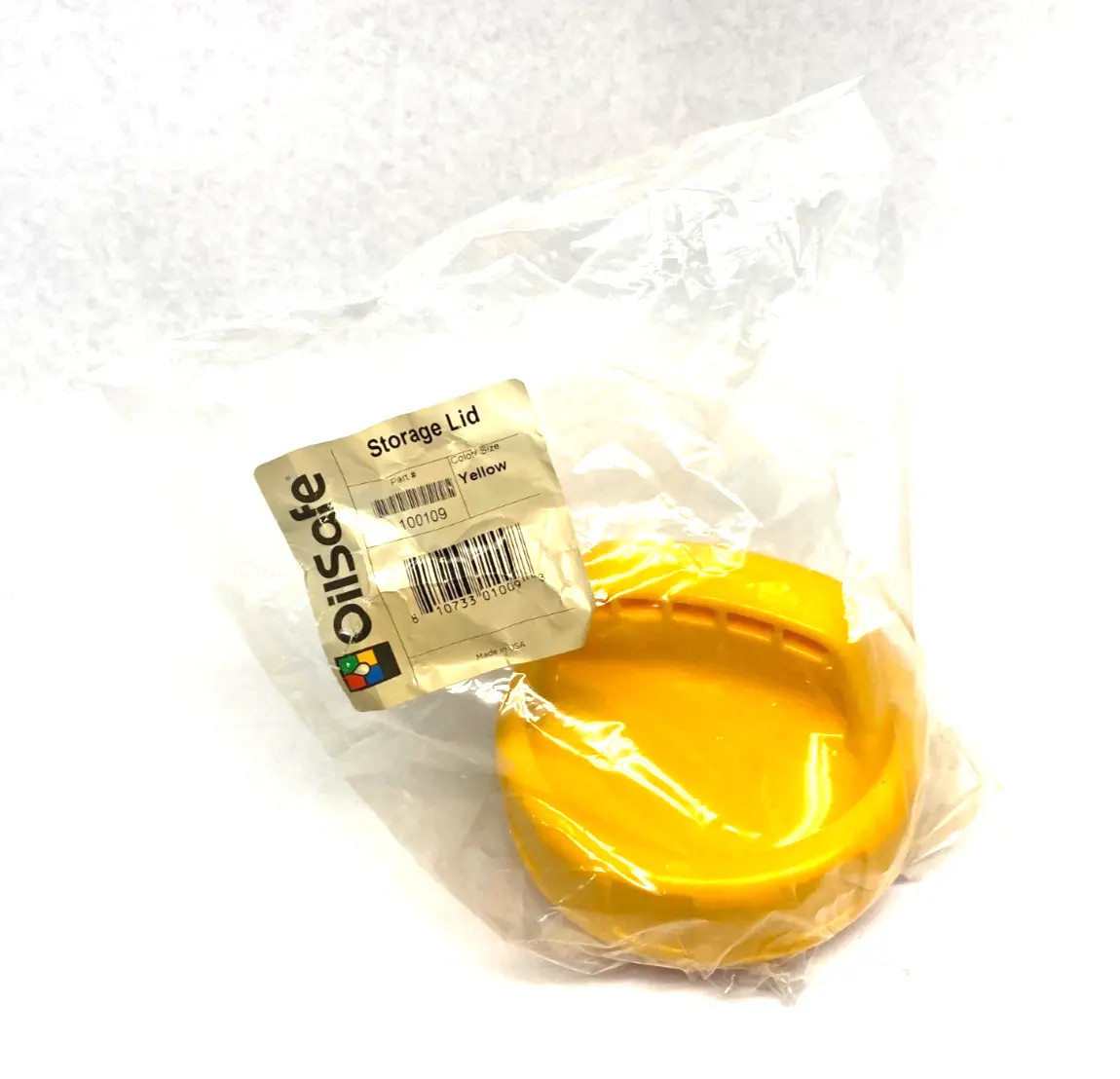 NEW OILSAFE SPILL-PROOF STORAGE LID, YELLOW