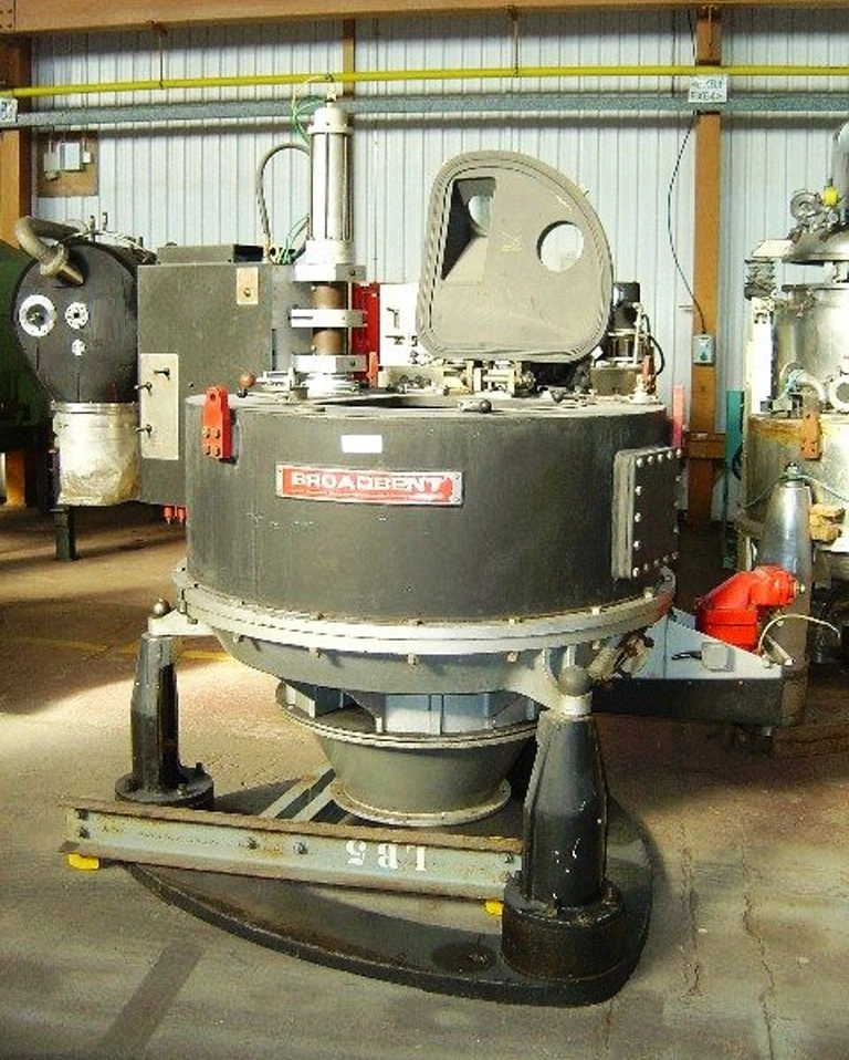 (2) Broadbent type 46A 47 x 16 perforate basket centrifuges, 316SS.