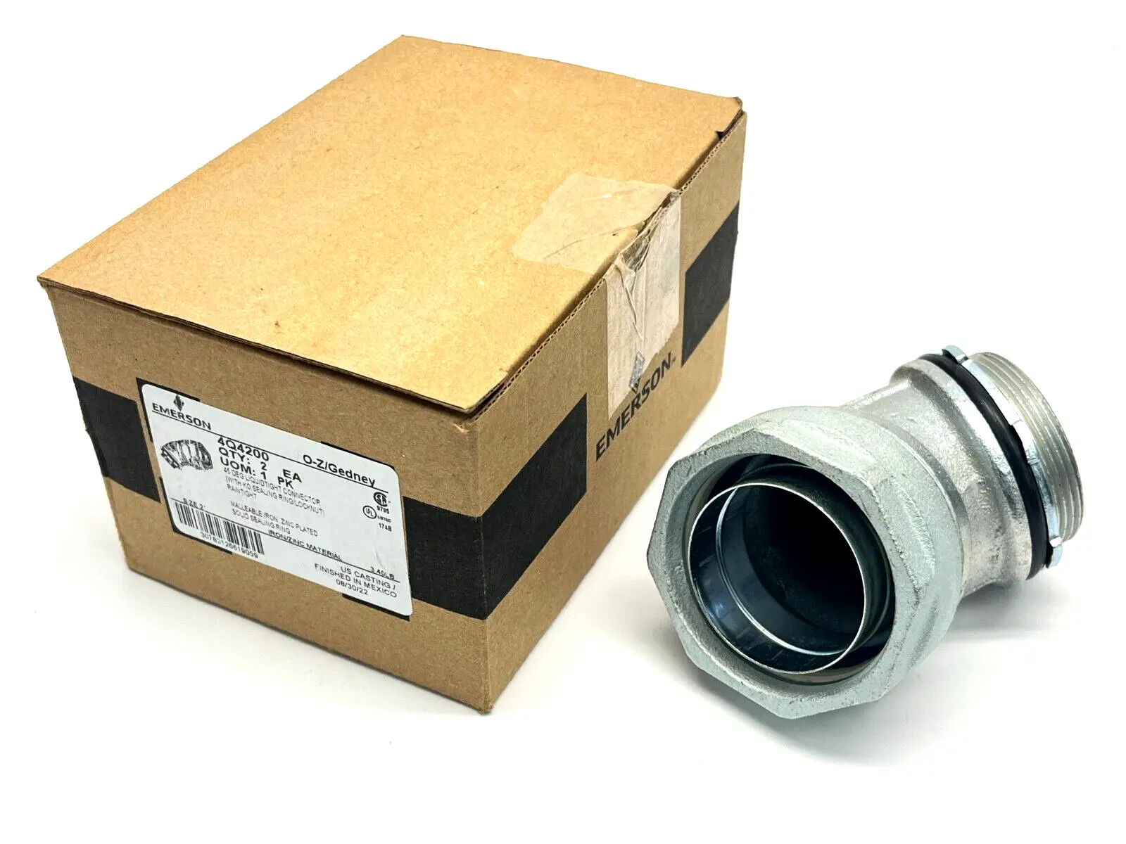 4Q4200 | Emerson  Liquidtight Connector 45 Degree Raintight 2" - New Other