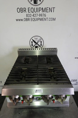LOLO 24” COUNTERTOP NATURAL GAS 4 BURNER HOT PLATE MODEL LHP424MPF (WITH ELECTRIC IGNITERS)