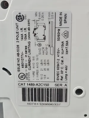 Allen-Bradley - 1489-A2C150 Series A - Circuit Breaker loc4B12