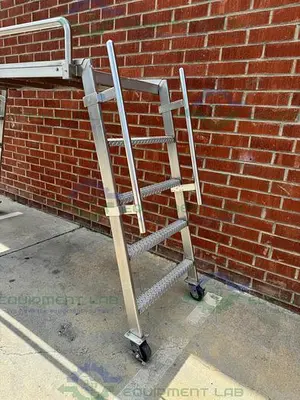 Stainless Steel  Two Sided Platform Ladder 63" x 77" x 30" on Casters