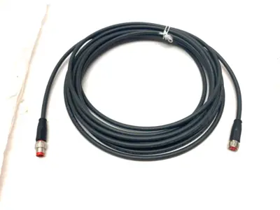 USED BECKHOFF DOUBLE ENDED POWER CABLE M8 4-PIN 5M LENGTH 017948
