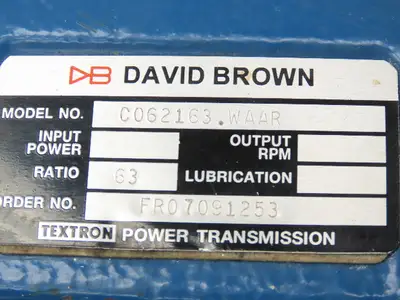 David Brown C062163.WAAR Helical Gearbox 63:1 Reducer 27rpm 140TC Hollow Shaft