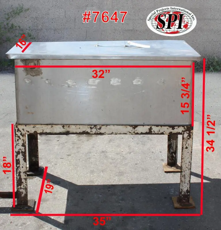 SPC7647  Miscellaneous Equipment bottle dump station Stainless Steel 28 each 1-3/8" diameter holes, 16"W x 32"L x 15 3/4"D