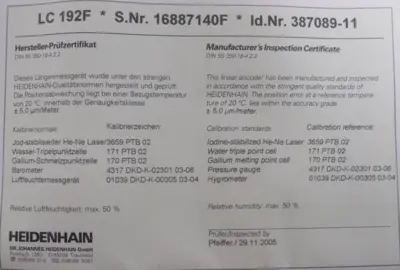 NEW HEIDENHAIN 387089-11 LINEAR ENCODER LC192F 1240MM 38708911