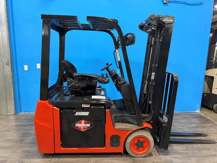 Used 2017 LINDE E18 3-Wheel Stand up Electric Counterbalance Forklifts Minnesota US | Birnstengel Equipment #1550226