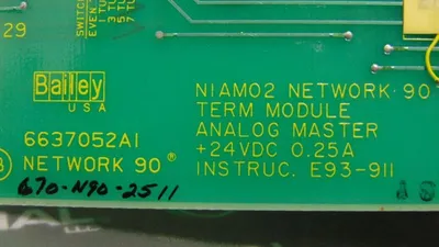 Bailey Controls NIAM02 Network 90 Analog Master Termination Module Used