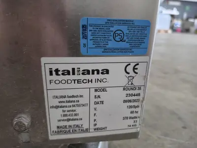 Used 2023 ITALIANA FOODTECH INC. ROUNDI 35 Dough Dividers British Columbia CA | Steep Hill Equipment Solutions #1377730