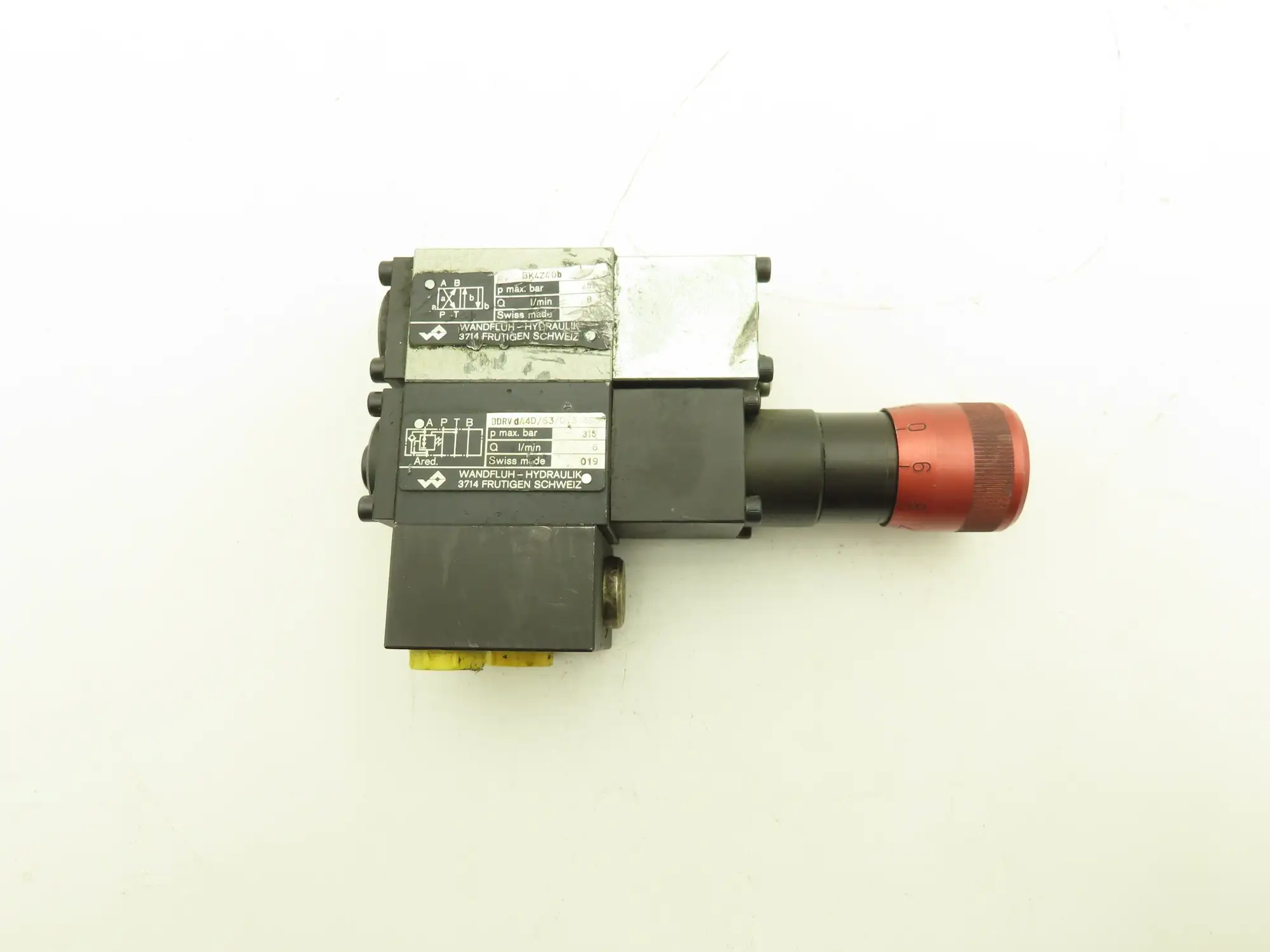 Wandfluh BK4Z40b/ BDRV DA4D/63 Hydraulic Solenoid/Relief Valve Stack