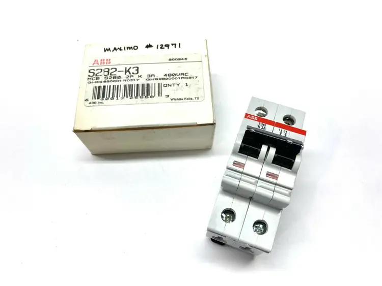 Used ABB CIRCUIT BREAKER 2 POLE, 3A, 480 VAC Circuit Breakers | Maverick Industrial Sales #1108171