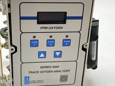 USED ALPHA OMEGA INSTRUMENTS SERIES 3000 TRACE OXYGEN ANALYZER 115VAC