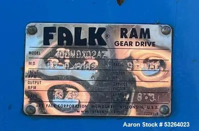 Used Fulton 1,500 Gallon Jacketed Tank – 304 SS, 150 PSI Jacket, 20 HP Falk Mixer, Flanged Outlet