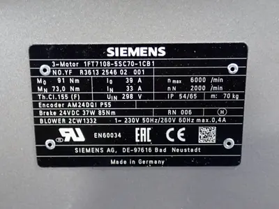 USED SIEMENS 1FT71085SC701CB1
