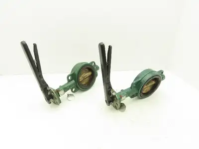 Crane 42 Series Butterfly Hand Operated Valve 4" Wafer Style 200psi Lot of 2