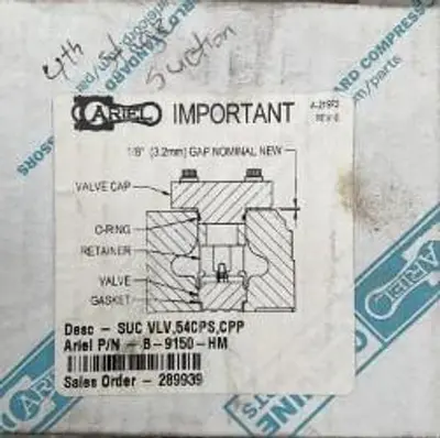 Ariel 54cps Suction Valve PN B-9150-HM