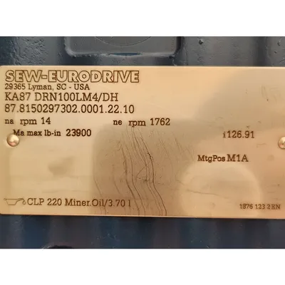 NEW SEW EURODRIVE KA87 DRN100LM4/DH