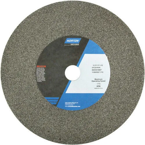Norton 14" x 2" x 1-1/2" Bench & Pedestal Grinding Wheel 24 Grit Silicon Carbide