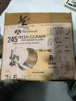 Rockwell 245 Redi-Clamp 1/2″ X 3″ Pipe Repair Clamp 0.84″-0.97″ OD NIB of 24