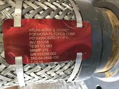 Atlas 4″ X 13″ Flanged Braided Stainless Steel Flexible Hose 375PSI