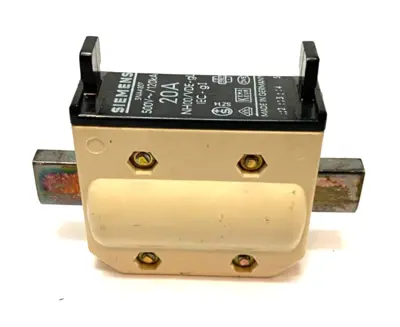 USED SIEMENS CENTERED TAG FUSE LINK INSERT 20A 500V~/120KA NH00/VDE-GL