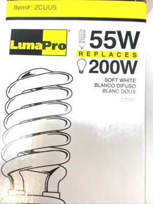 New | in-Stock Lumapro Spiral CFL Screw-In Compact Lamp 55W E26 Medium Base Lighting Michigan US | Maverick Industrial Sales #1398230