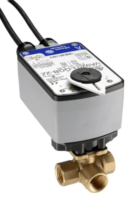 Johnson Controls VG1841AG+923GGA 3-Way 1/2" Forged Brass Ball Valve, Cv 4.7 [New]