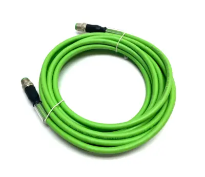 USED BECKHOFF DOUBLE ENDED ETHERCAT CABLE M12/M12 4-PIN