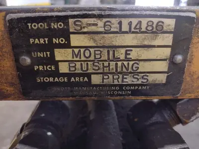 3" DROTT MOBILE HYDRAULIC BUSHING / TRACK PINS PRESS WITH TOOLING: STOCK #19036
