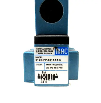 USED MAC VALVES 912B-PP-591AAAG SOLENOID VALVE PPE591AAAG