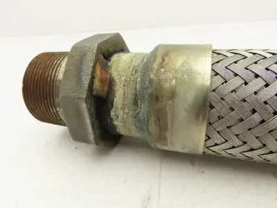 Hydra Stainless Steel Braided Flex Hose 1-1/2" x 23" Long 1-1/2" NPT Male Ends
