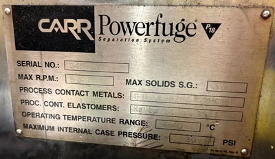 Carr P-18 Powerfuge Separation System, Titanium.