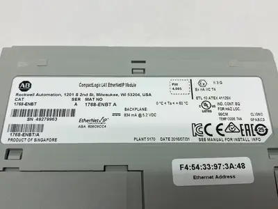 USED ALLEN-BRADLEY SER. A COMPACTLOGIX L4X ETHERNET/IP MODULE