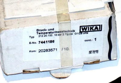 NEW WIKA 212.20.100 16BAR TEMPERATURE GAUGE 21220100