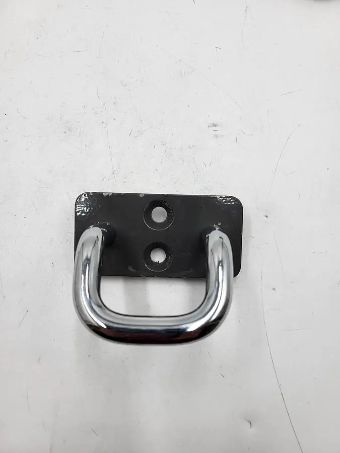 Threaded chrome ptd steel Through-Hole-Mount Offset Pull Handles 2" Ctr-to-Ctr with plate 3/8" dia. handle material