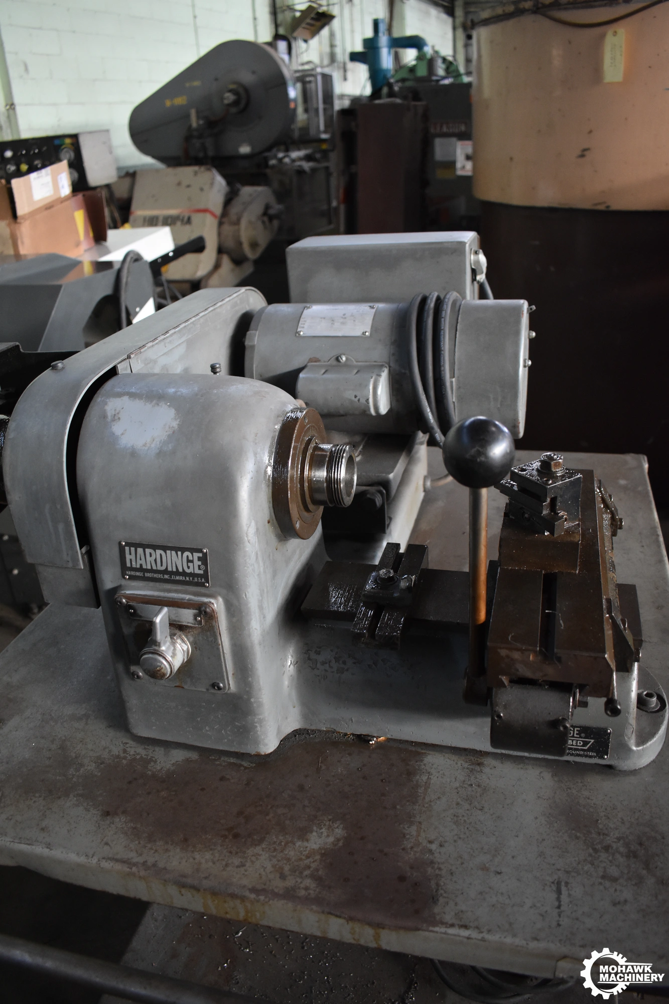 HSL-59 HARDINGE "SUPER-PRECISION" SPEED LATHE w/CROSS SLIDE w/TOOLPOST & TOOL HOLDER - COLLET CLOSER