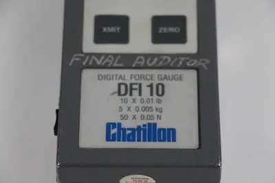 CHATILLON DFI 10 DIGITAL FORCE GAUGE PUSH PULL TESTER 10 LBF X 0.01 LBF