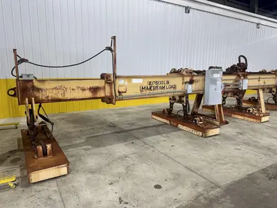 53 TON (107,500 LBS) BUSHMAN MODEL #MT420 TELESCOPING MAGNETIC SPREADER LIFTING BEAM  W/ OHIO MAGNETICS DIESEL GENERATOR: STOCK #20420