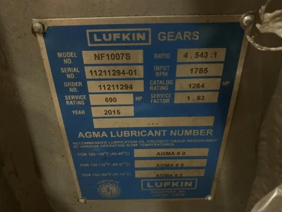 Lufkin Gear Reducer NF1007S, 4.543 ratio